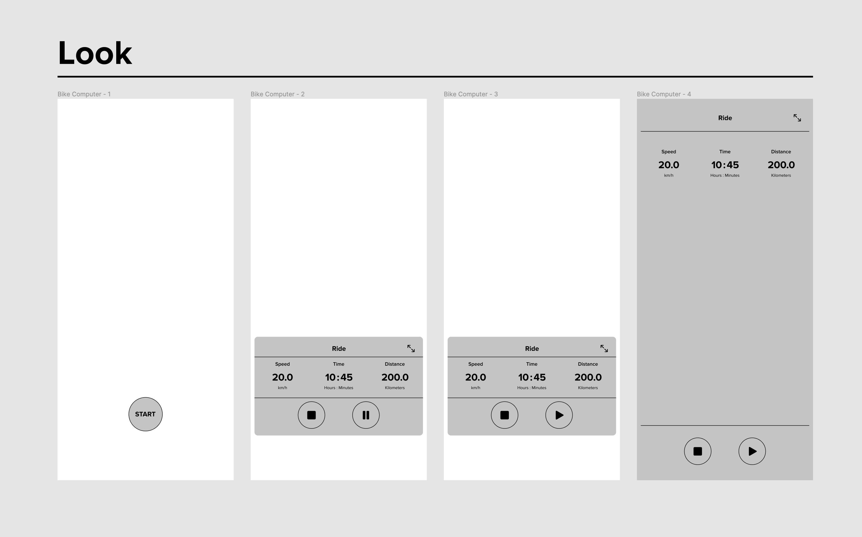 Early wireframes of Pause Button designs